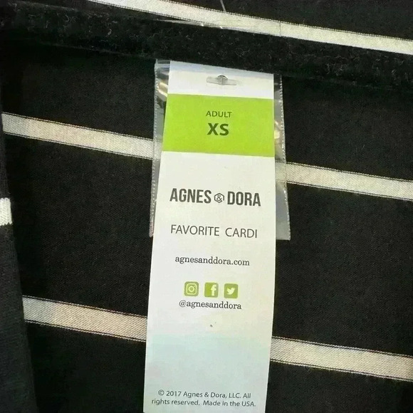 Agnes & Dora™ Favorite Cardi Black and White Stripe - Picture 5 of 5